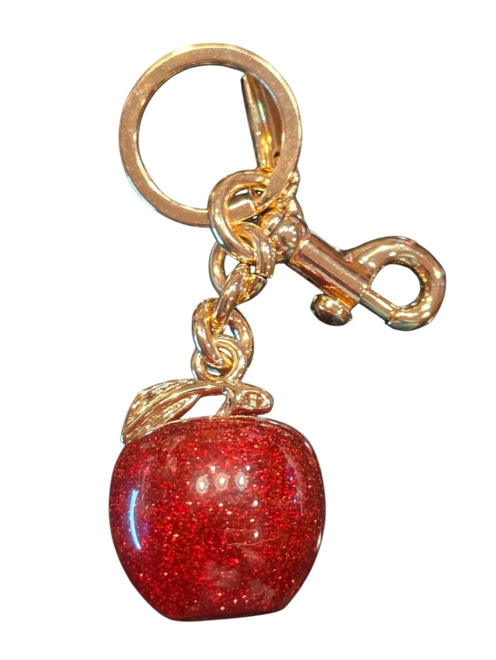Red Glitter Apple Large Designer Inspired Fashion Purse Charm